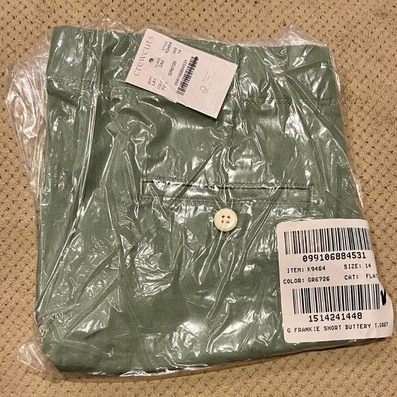 J. Crew Crewcuts Girls Frankie shorts chino K9464 Green 14 - Picture 3 of 5